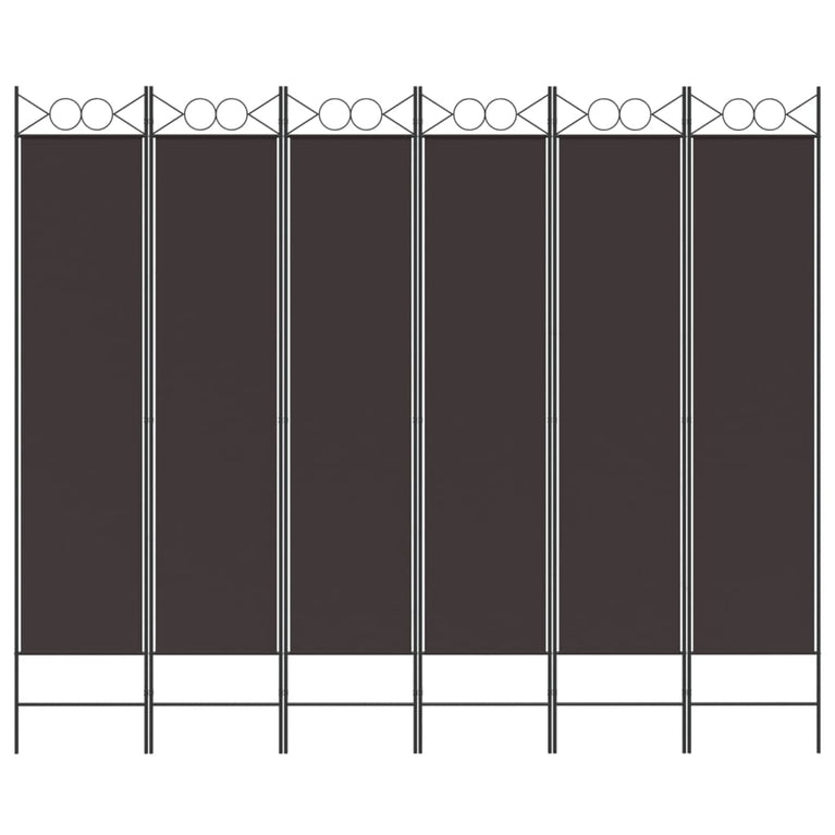 Kamerscherm met 6 panelen 240x200 cm stof bruin MeubelReus