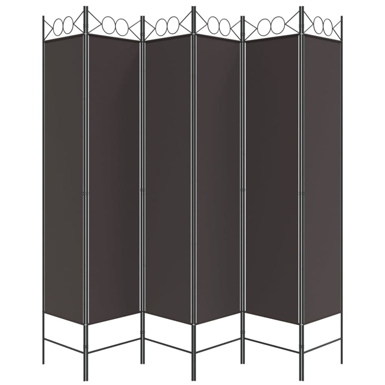 Kamerscherm met 6 panelen 240x200 cm stof bruin MeubelReus