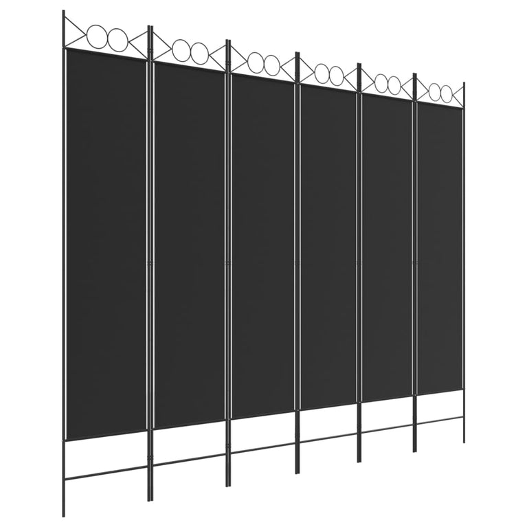 Kamerscherm met 6 panelen 240x200 cm stof zwart MeubelReus