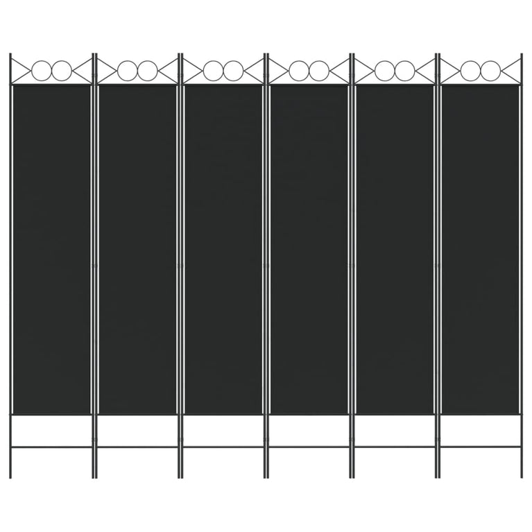 Kamerscherm met 6 panelen 240x200 cm stof zwart MeubelReus