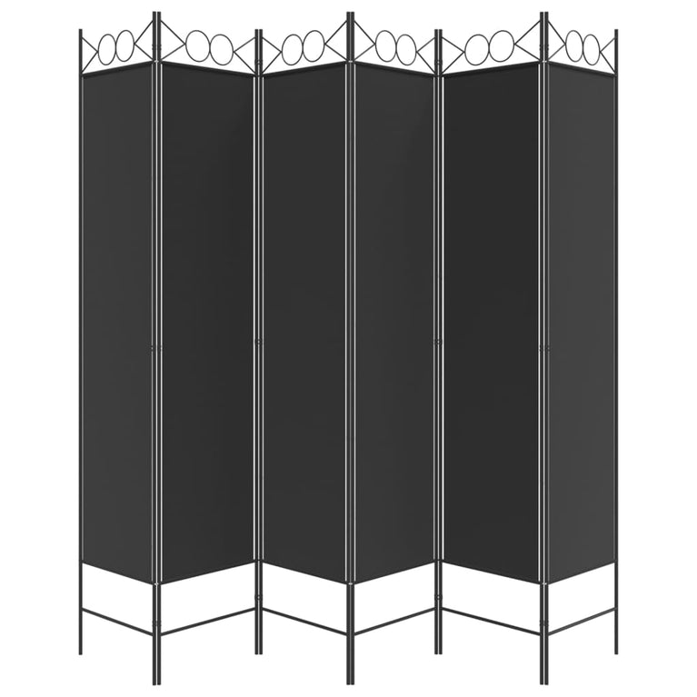 Kamerscherm met 6 panelen 240x200 cm stof zwart MeubelReus