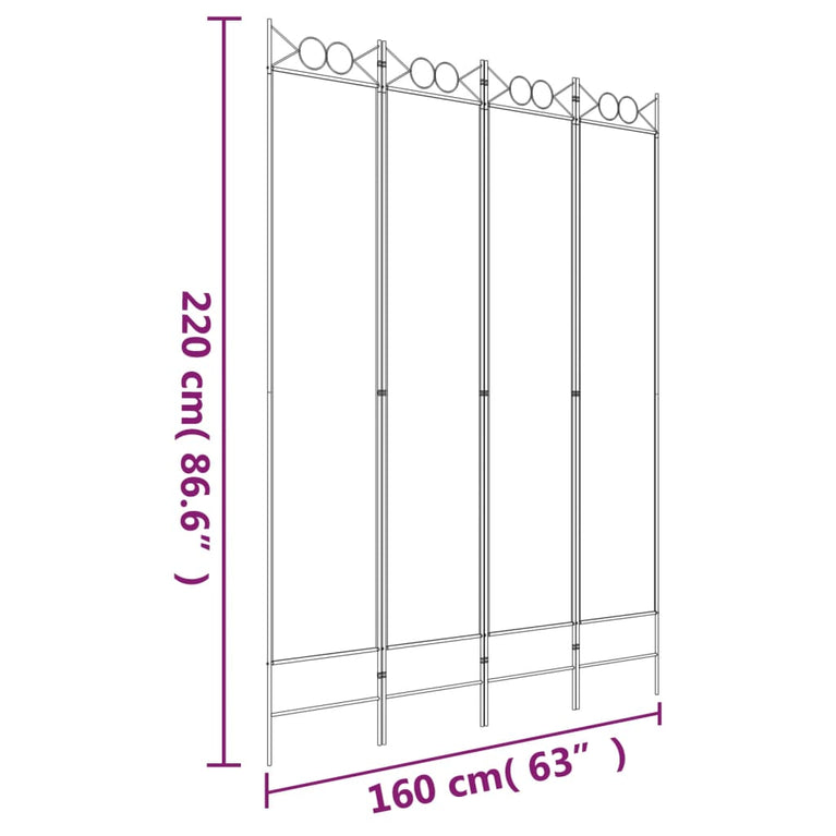 vidaXL Kamerscherm met 4 panelen 160x220 cm stof bruin MeubelReus