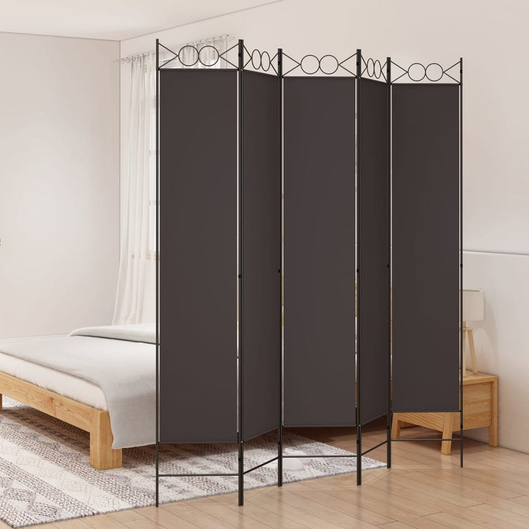 vidaXL Kamerscherm met 5 panelen 200x220 cm stof bruin MeubelReus
