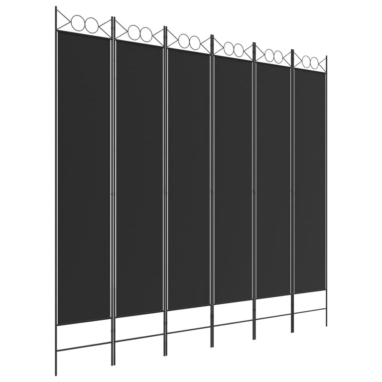 Kamerscherm met 6 panelen 240x220 cm stof zwart MeubelReus