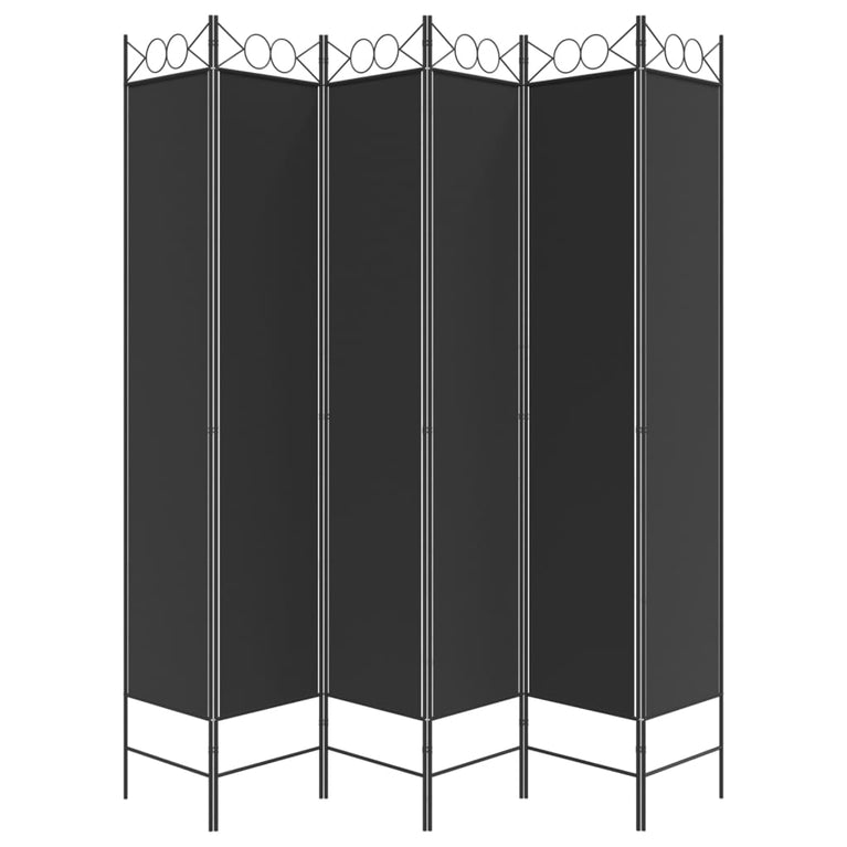 Kamerscherm met 6 panelen 240x220 cm stof zwart MeubelReus