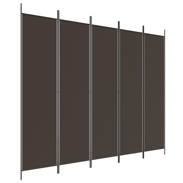 Kamerscherm met 5 panelen 250x200 cm stof bruin MeubelReus