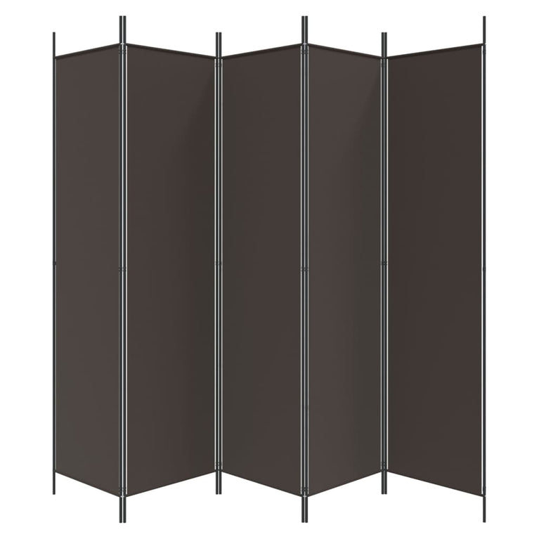 Kamerscherm met 5 panelen 250x200 cm stof bruin MeubelReus