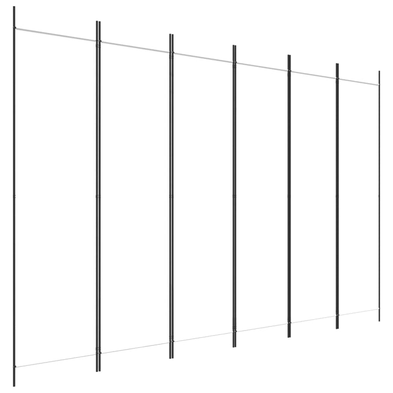 Kamerscherm met 6 panelen 300x200 cm stof wit MeubelReus