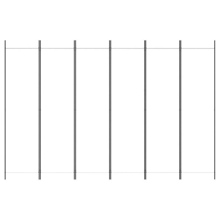 Kamerscherm met 6 panelen 300x200 cm stof wit MeubelReus