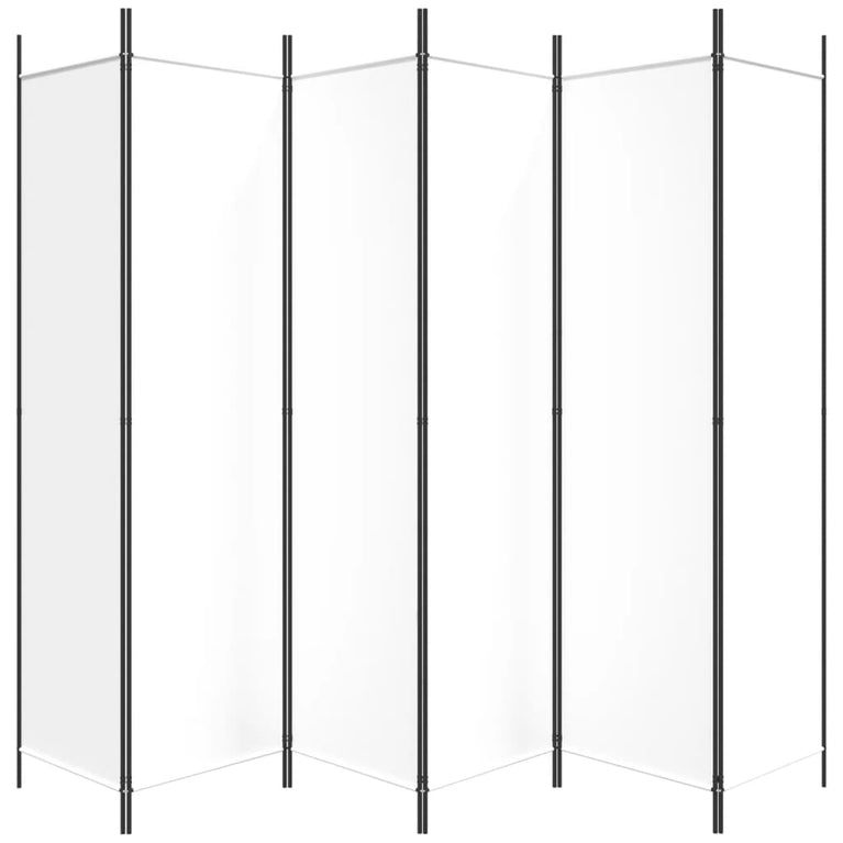 Kamerscherm met 6 panelen 300x200 cm stof wit MeubelReus
