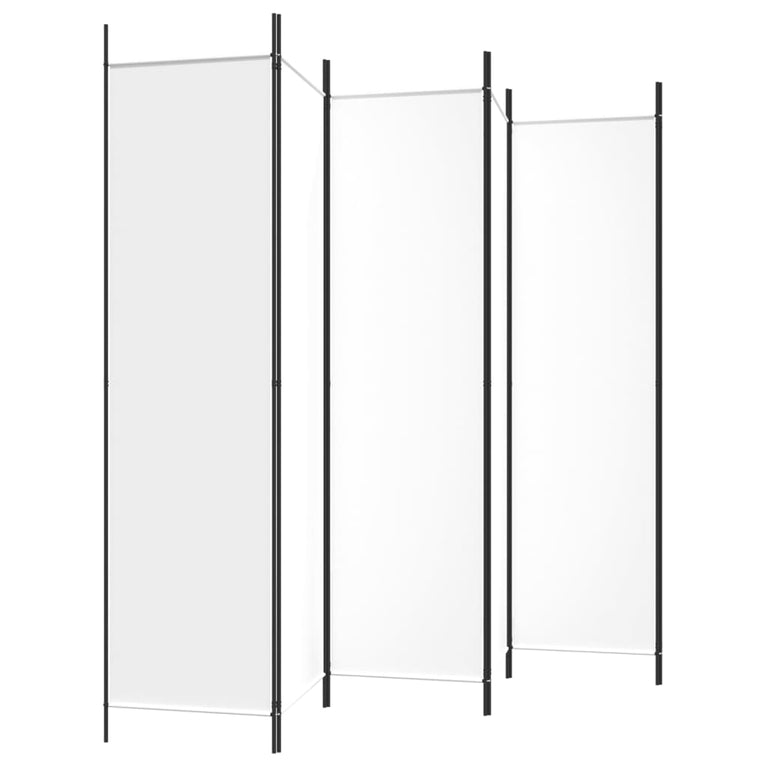 Kamerscherm met 6 panelen 300x200 cm stof wit MeubelReus