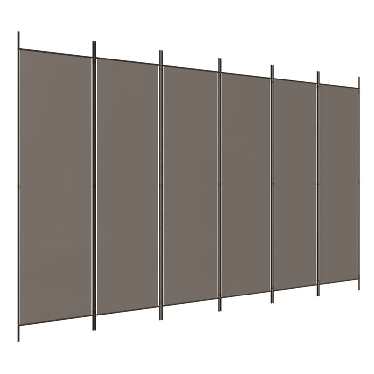 Kamerscherm met 6 panelen 300x200 cm stof antracietkleurig MeubelReus