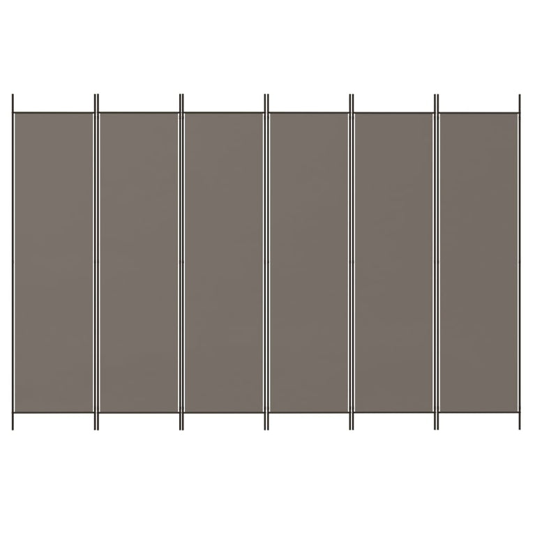 Kamerscherm met 6 panelen 300x200 cm stof antracietkleurig MeubelReus
