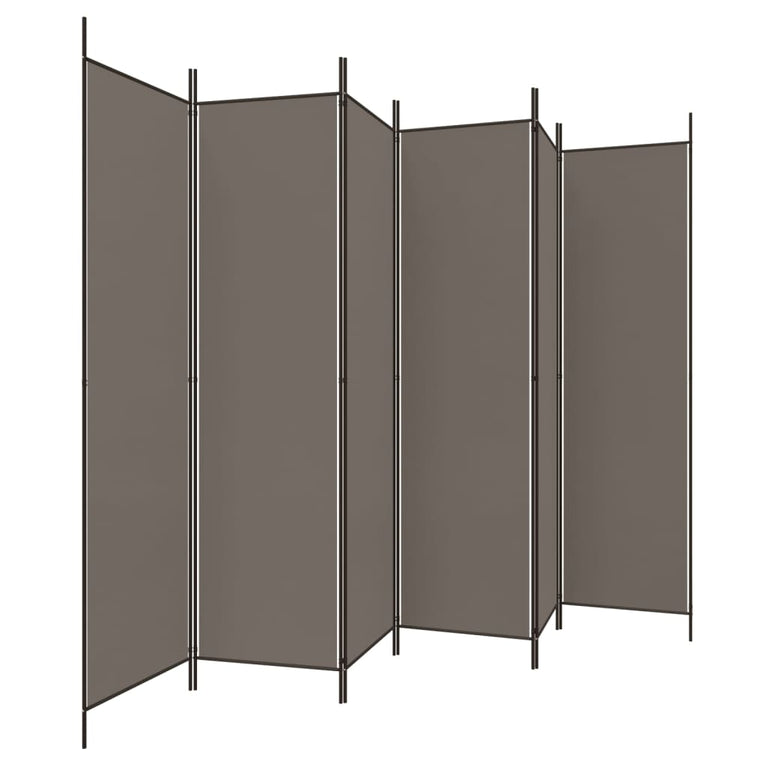 Kamerscherm met 6 panelen 300x200 cm stof antracietkleurig MeubelReus