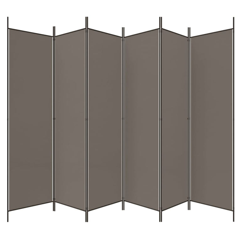 Kamerscherm met 6 panelen 300x200 cm stof antracietkleurig MeubelReus