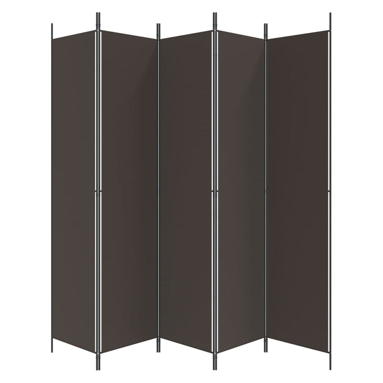 Kamerscherm met 5 panelen 250x220 cm stof bruin MeubelReus