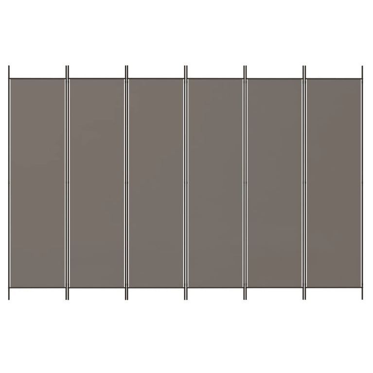 Kamerscherm met 6 panelen 300x220 cm stof antracietkleurig MeubelReus