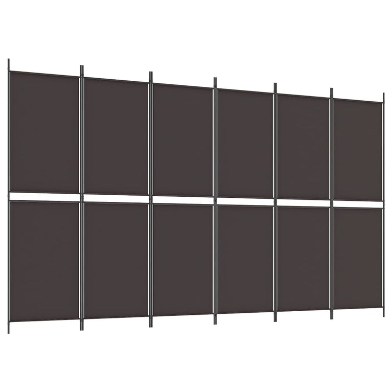 Kamerscherm met 6 panelen 300x180 cm stof bruin MeubelReus