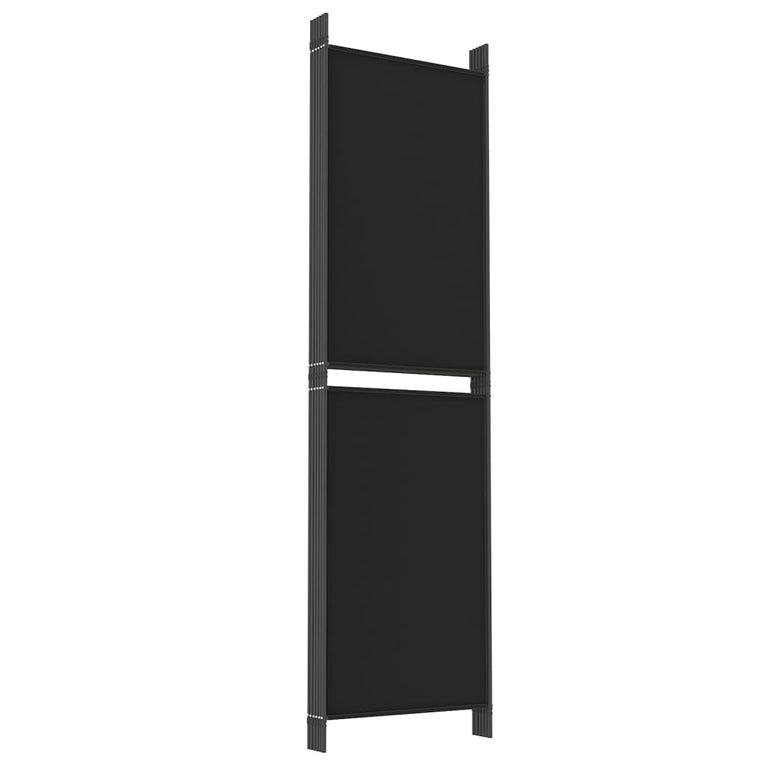 Kamerscherm met 6 panelen 300x180 cm stof zwart MeubelReus