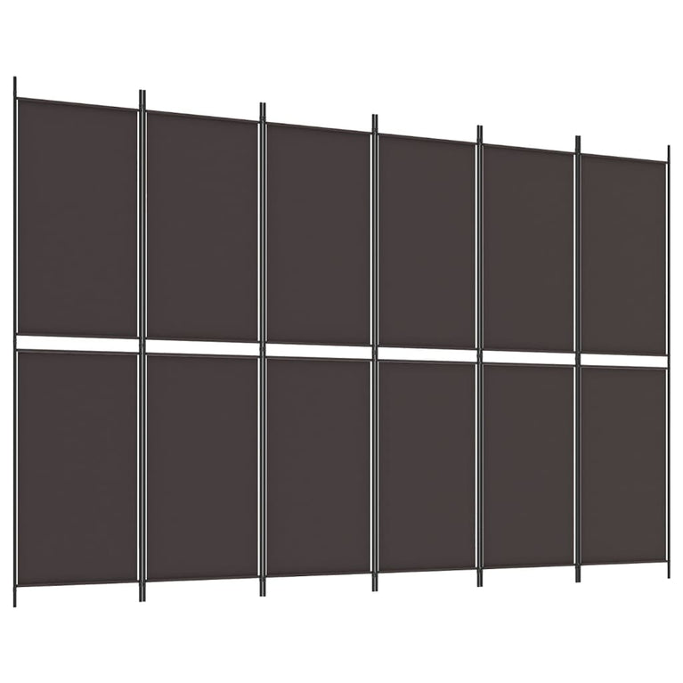 Kamerscherm met 6 panelen 300x200 cm stof bruin MeubelReus
