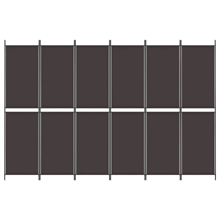 Kamerscherm met 6 panelen 300x200 cm stof bruin MeubelReus