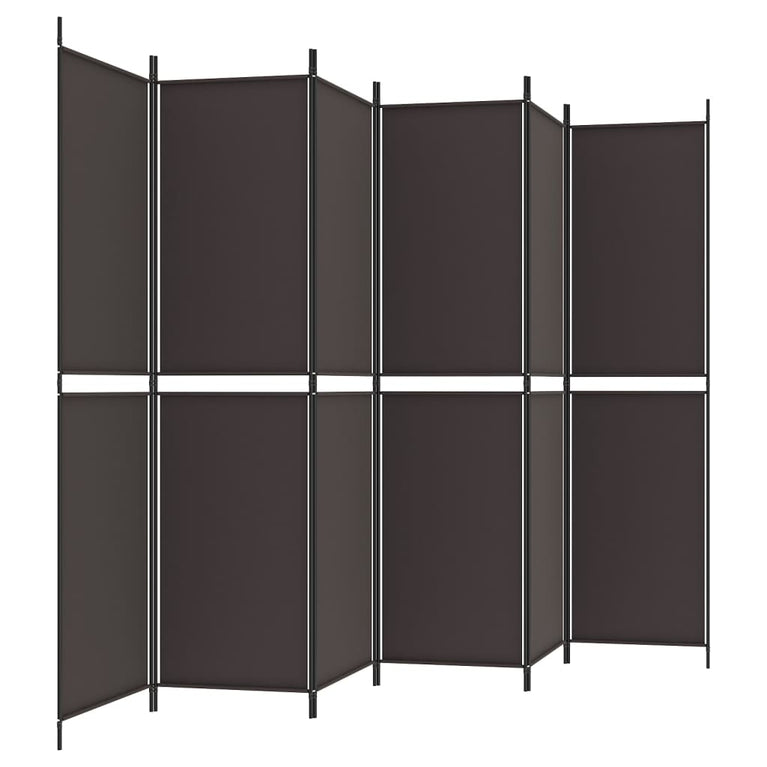 Kamerscherm met 6 panelen 300x200 cm stof bruin MeubelReus