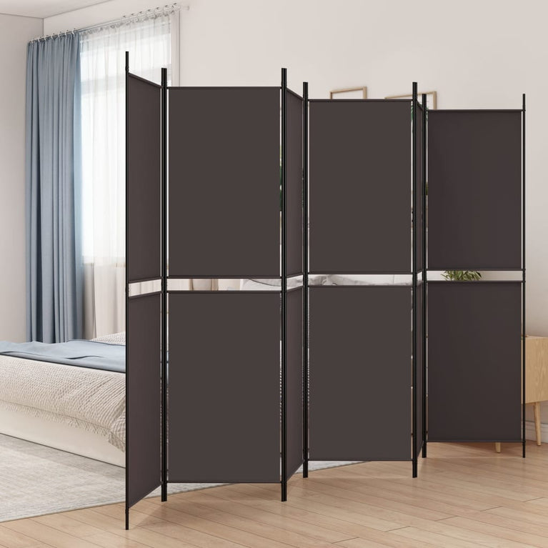 Kamerscherm met 6 panelen 300x200 cm stof bruin MeubelReus
