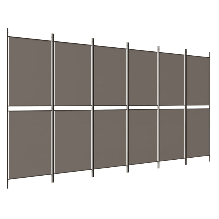 Kamerscherm met 6 panelen 300x200 cm stof antracietkleurig MeubelReus