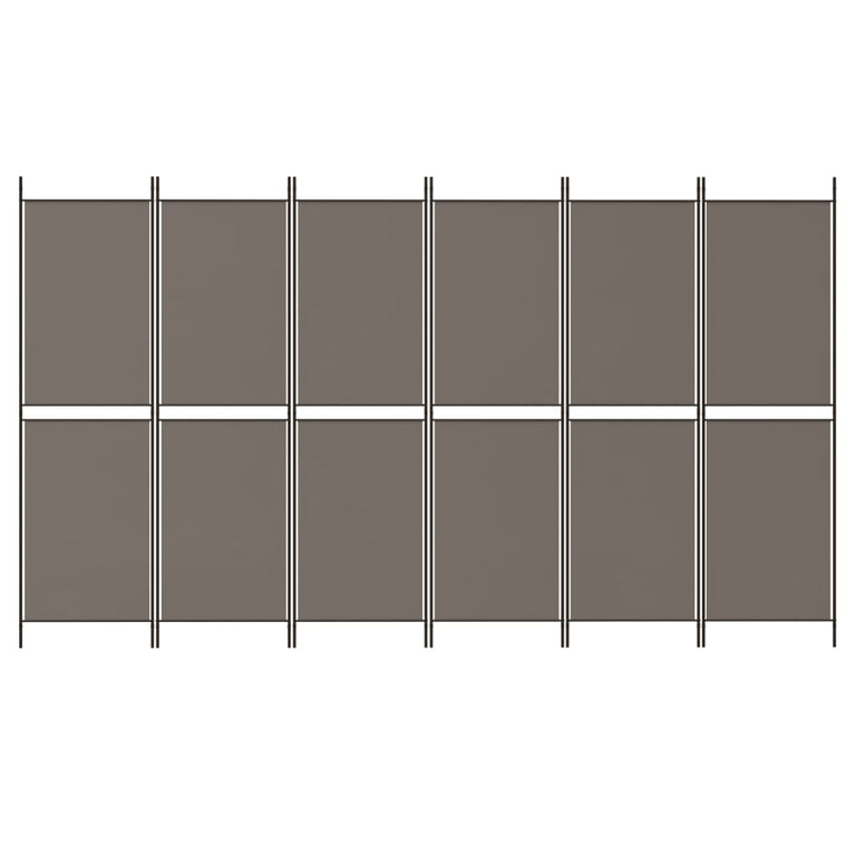 Kamerscherm met 6 panelen 300x200 cm stof antracietkleurig MeubelReus