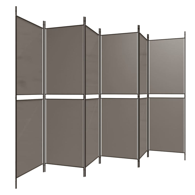 Kamerscherm met 6 panelen 300x200 cm stof antracietkleurig MeubelReus