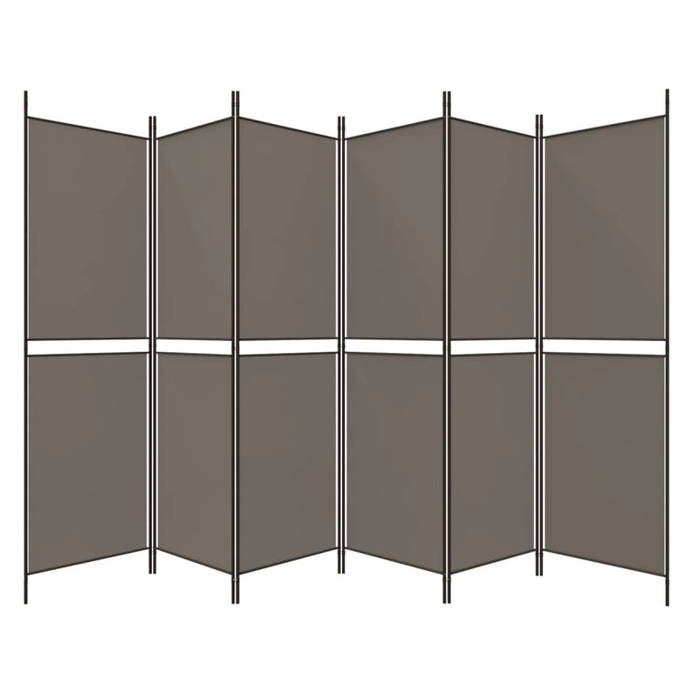 Kamerscherm met 6 panelen 300x200 cm stof antracietkleurig MeubelReus