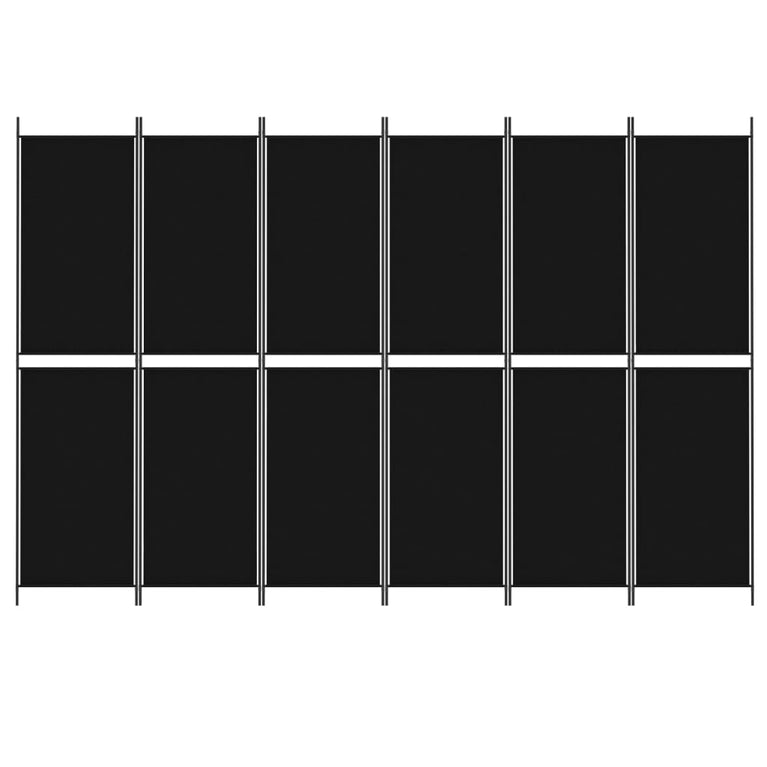 Kamerscherm met 6 panelen 300x200 cm stof zwart MeubelReus