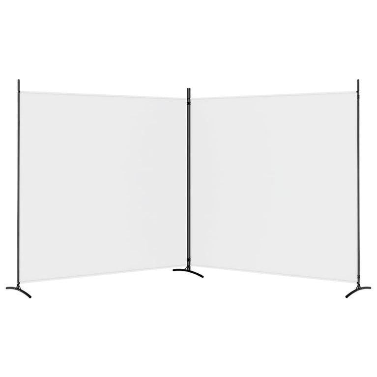 Kamerscherm met 2 panelen 348x180 cm stof wit