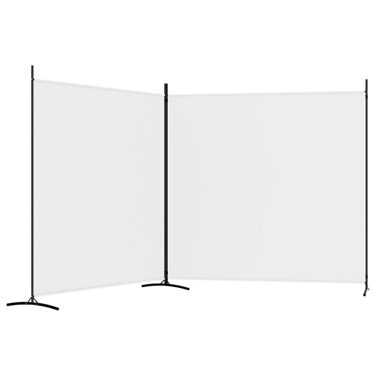 Kamerscherm met 2 panelen 348x180 cm stof wit