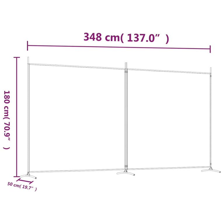 vidaXL Kamerscherm met 2 panelen 348x180 cm stof bruin MeubelReus