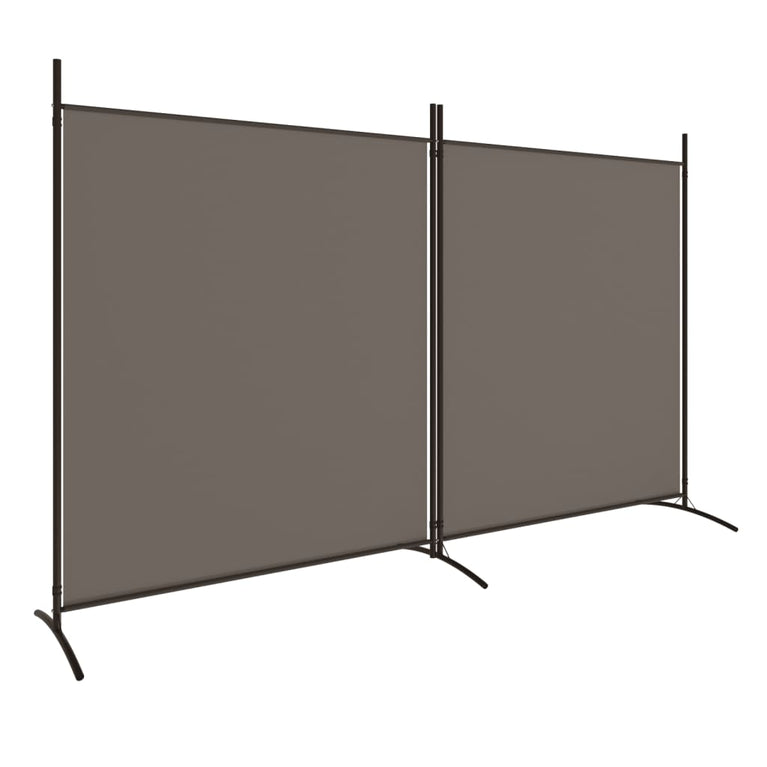 Kamerscherm met 2 panelen 346x180 cm stof antracietkleurig MeubelReus