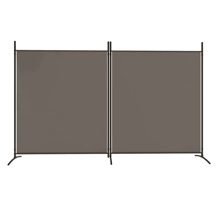 Kamerscherm met 2 panelen 346x180 cm stof antracietkleurig MeubelReus