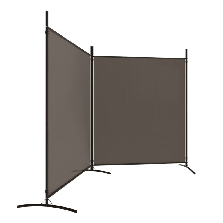 Kamerscherm met 2 panelen 346x180 cm stof antracietkleurig MeubelReus