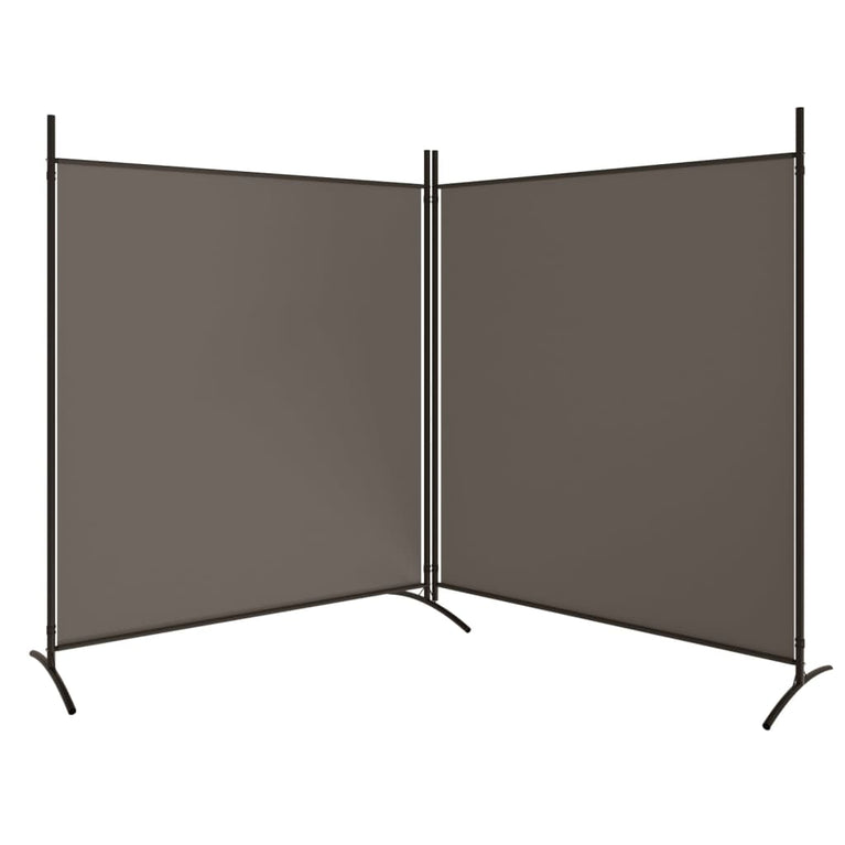 Kamerscherm met 2 panelen 346x180 cm stof antracietkleurig MeubelReus