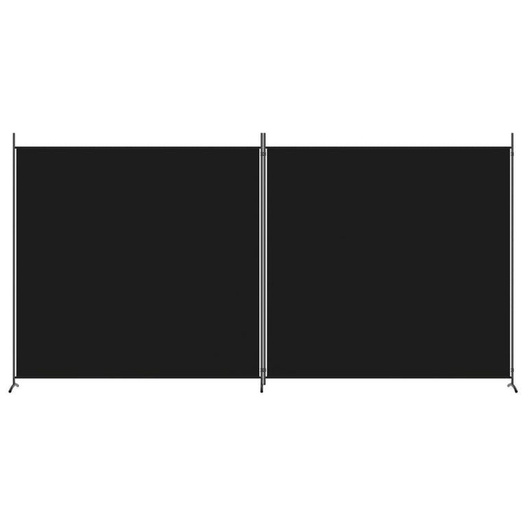 Kamerscherm met 2 panelen 348x180 cm stof zwart