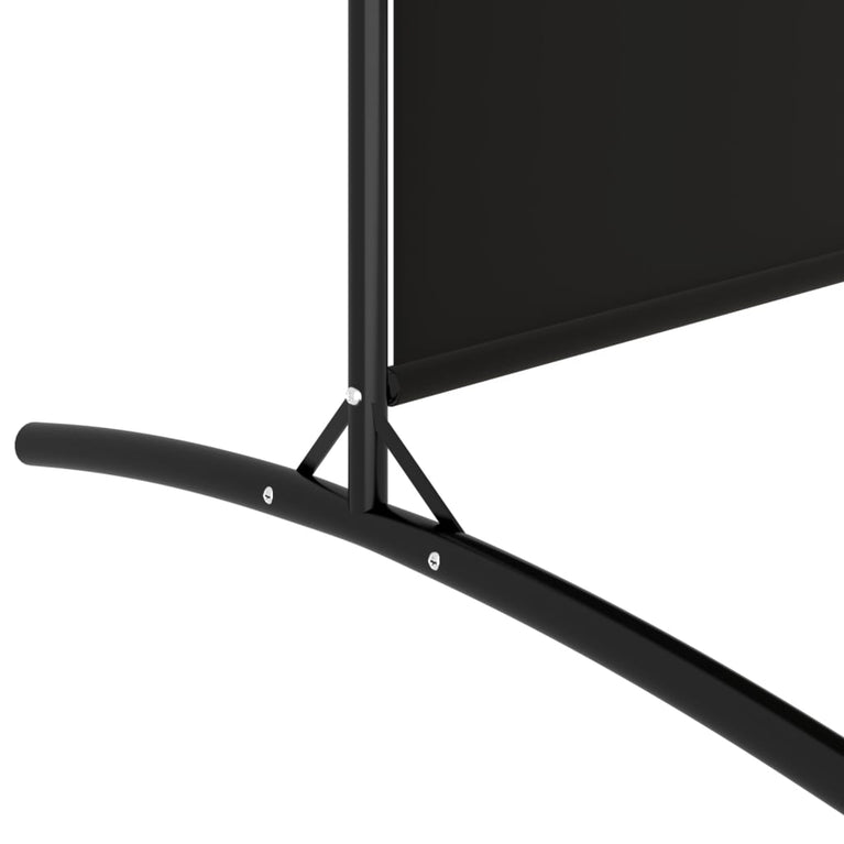 Kamerscherm met 2 panelen 348x180 cm stof zwart