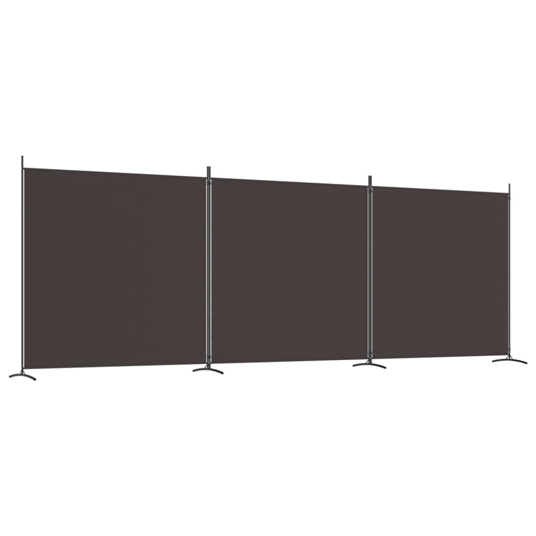 Kamerscherm met 3 panelen 525x180 cm stof bruin MeubelReus