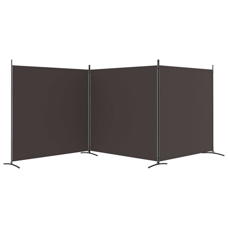 Kamerscherm met 3 panelen 525x180 cm stof bruin MeubelReus