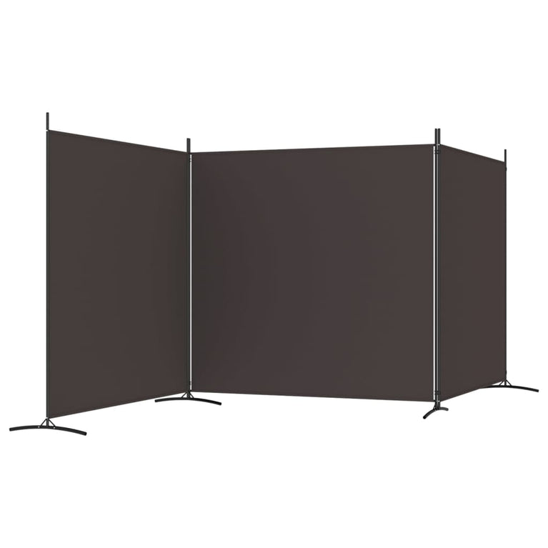 Kamerscherm met 3 panelen 525x180 cm stof bruin MeubelReus
