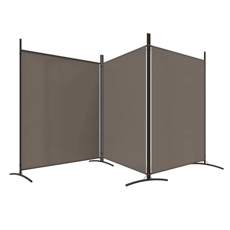 Kamerscherm met 3 panelen 525x180 cm stof antracietkleurig