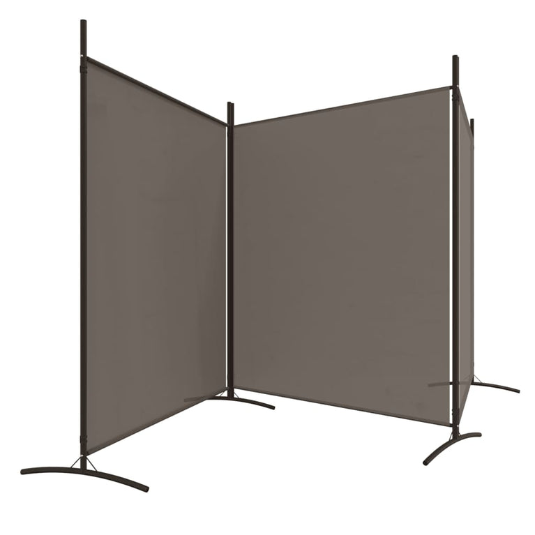 Kamerscherm met 3 panelen 525x180 cm stof antracietkleurig