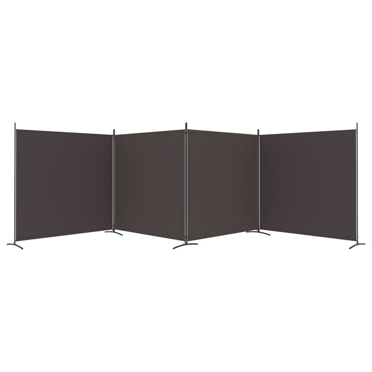 vidaXL Kamerscherm met 4 panelen 698x180 cm stof bruin MeubelReus