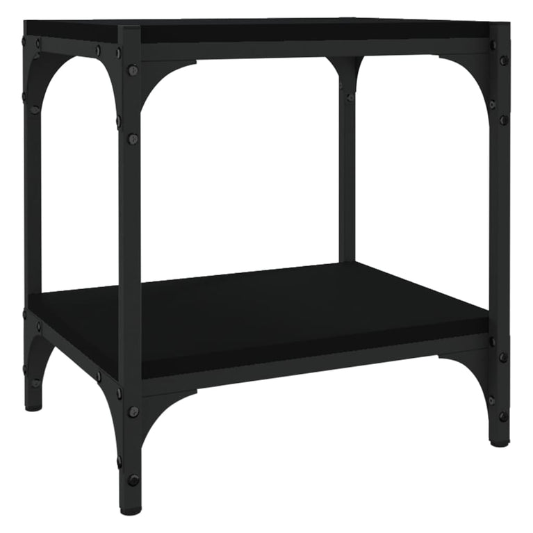 Tv-meubel 40x33x41 cm bewerkt hout en staal zwart MeubelReus