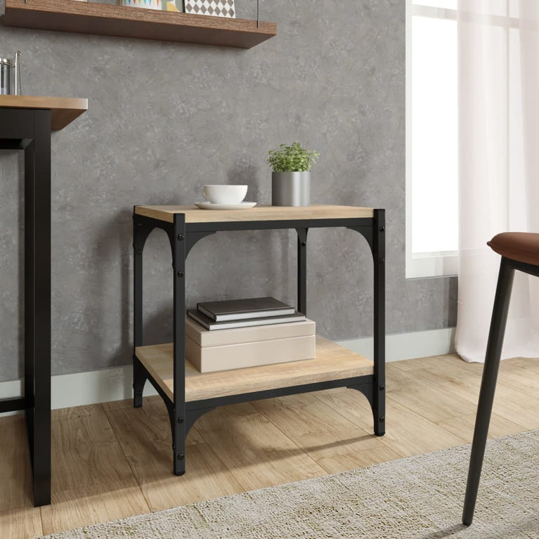 Tv-meubel 40x33x41 cm bewerkt hout en staal sonoma eikenkleurig MeubelReus
