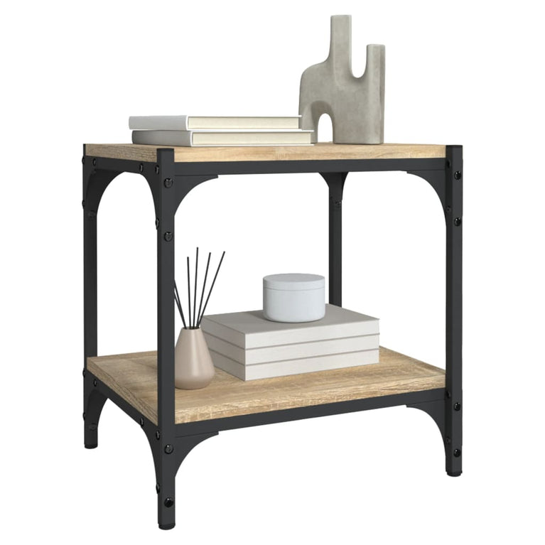 Tv-meubel 40x33x41 cm bewerkt hout en staal sonoma eikenkleurig MeubelReus